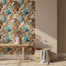 Gold Brown Turquoise Cacao Pattern