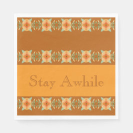 Gold Browns With Peach Artsy スタンダードランチョンナプキン