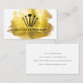 Gold Brush Paint Stroke | Make Up Brushes 名刺 (正面/裏面)