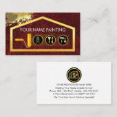 Gold Brush Painting Home Paint Splatter 名刺 (正面/裏面)