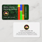 Gold Brush Painting Paint Stripes On Green Grunge 名刺 (正面/裏面)