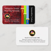 Gold Brush Painting Paint Stripes On Red Grunge 名刺 (正面/裏面)