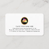 Gold Brush Painting Paint Stripes On Red Grunge 名刺 (裏面)