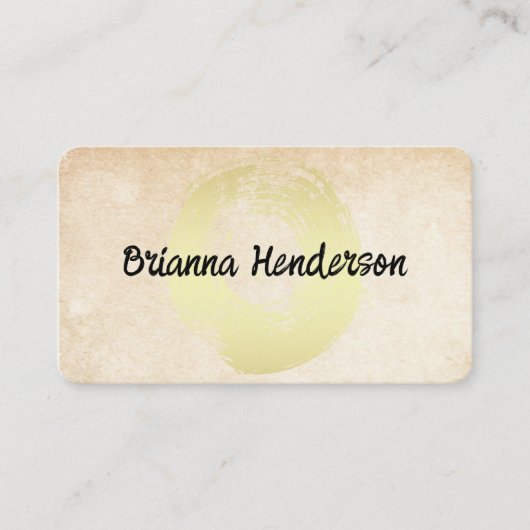 Gold Brushed Circle | Textured Background 名刺 (正面)