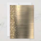 Gold Brushed Metal Script Save the Date 案内状 (裏面)