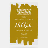 Gold Brushed Paint Nikkah Acrylic Sign アクリルサイン (正面)
