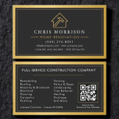Gold Building Construction Home Renovation QR Code 名刺