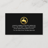 Gold Building Pipe Frame Plumber Service 名刺 (裏面)