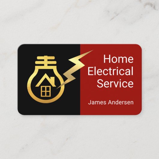 Gold Bulb Home Powered By Lightning 名刺 (正面)