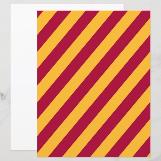 Gold & Burgundy Diagonal Stripes Scrapbook Paper (正面/裏面)