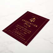 Gold burgundy law school graduation Class Of 2026  箔招待状 (回転した状態)