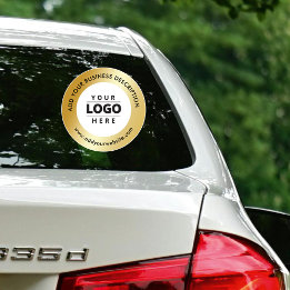Gold Business Logo Website Car Window Decal シール
