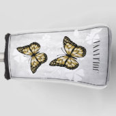 Gold Butterfly Floral Golf Head Cover ゴルフヘッドカバー (正面)