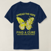 Gold Butterfly Spread The Hope Find A Cure Childho Tシャツ (デザイン正面)