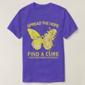 Gold Butterfly Spread The Hope Find A Cure Childho Tシャツ (デザイン正面)