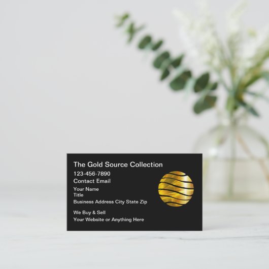Gold Buying And Selling Source Business Cards 名刺 (スタンド正面)