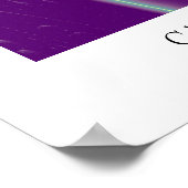 GOLD CADUCEUS Medical Symbol Purple Green Waves ポスター (角)