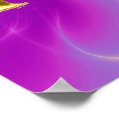 GOLD CADUCEUS REGISTERED NURSE SYMBOL,Pink Fuchsia ポスター (角)