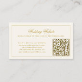 Gold calligraphy elegant QR code wedding RSVP エンクロージャーカード (正面)