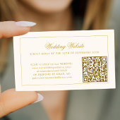 Gold calligraphy elegant QR code wedding RSVP エンクロージャーカード