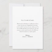 Gold Calligraphy Wedding Photo Thank You Card サンキューカード (裏面)