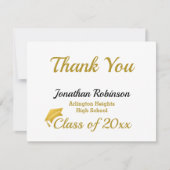 Gold Cap Graduation Thank You サンキューカード (正面)