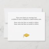 Gold Cap Graduation Thank You サンキューカード (裏面)