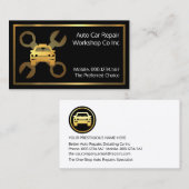 Gold Car Spanner Set Mechanical Repair 名刺 (正面/裏面)
