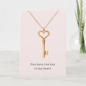 Gold Chain Heart Necklace Key To Heart Love カード (正面)