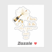  Gold Champagne Cheers New Year シール (シート)