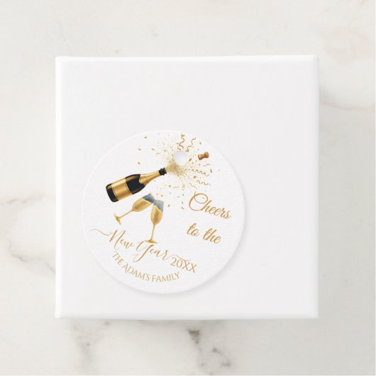  Gold Champagne Cheers New Year フェイバータグ (インサイチュ)