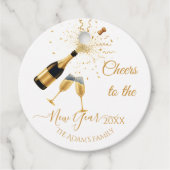  Gold Champagne Cheers New Year フェイバータグ (正面)