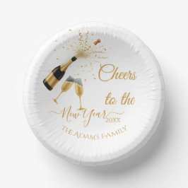  Gold Champagne Cheers New Year ペーパーボウル