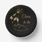  Gold Champagne Cheers New Year ペーパーボウル (正面)