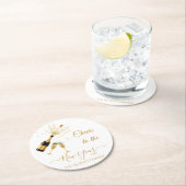  Gold Champagne Cheers New Year ラウンドペーパーコースター (インサイチュ)