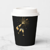  Gold Champagne Cheers New Year 紙コップ (裏面)