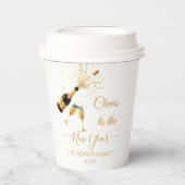  Gold Champagne Cheers New Year 紙コップ (正面)