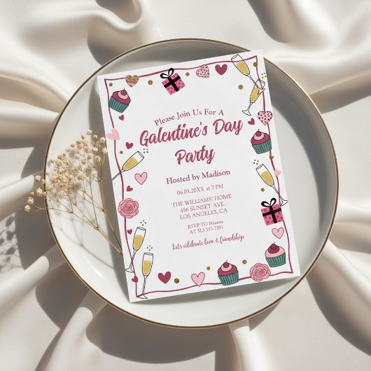 Gold Champagne Galentine's Invitation 招待状
