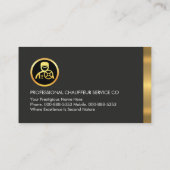 Gold Chauffeur Buttons On Grey Black Layers 名刺 (裏面)