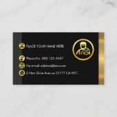 Gold Chauffeur Buttons On Grey Black Layers 名刺 (正面)