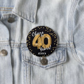 Gold Cheers to 40 Years' 40th Birthday 缶バッジ (インサイチュ)