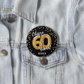 Gold Cheers to 60 Years' 60th Birthday 缶バッジ (インサイチュ)