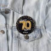 Gold Cheers to 70 Years' 70th Birthday 缶バッジ (インサイチュ)