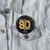 Gold Cheers to 80 Years' 80th Birthday 缶バッジ (インサイチュ)
