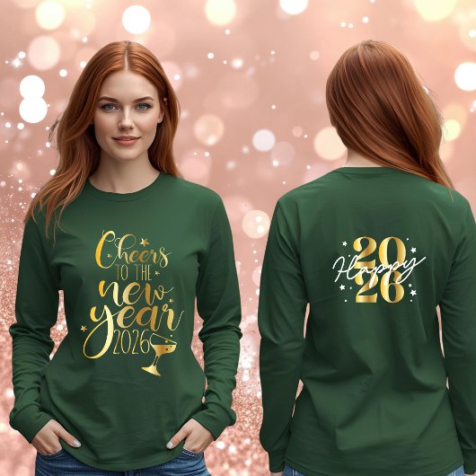 Gold Cheers to the New Year 2026 Happy New Year Tシャツ