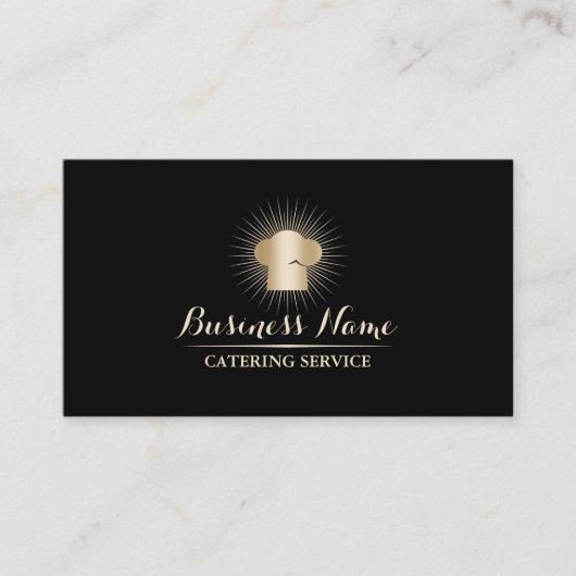 Gold Chef Hat Personal Chef Catering Service 名刺 (正面)