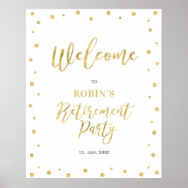 Gold | Chic Confetti Retirement Party Welcome Sign ポスター