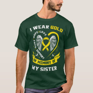 Gold Childhood Cancer Awareness Items Sister Men W Tシャツ
