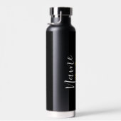 Gold Chinese Dragon aesthetic Matte Black Water  ウォーターボトル (右面)