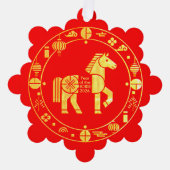 Gold Chinese new year 2026 オーナメントカード (正面)